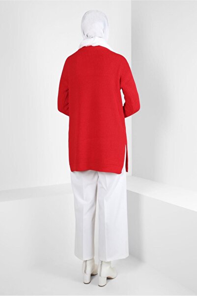 TRENDTESETTÜR WOMEN'S RED KNITWEAR TUNIC T 43121