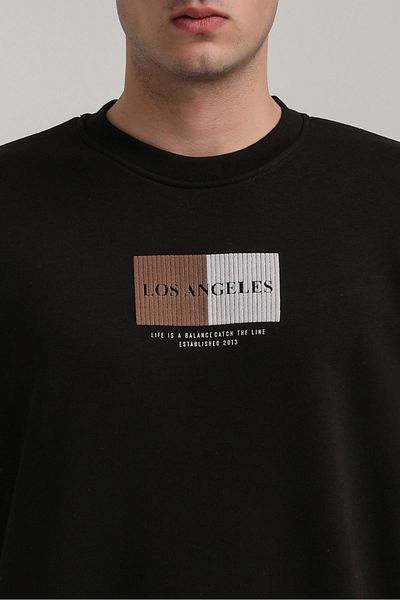 NEW WORLD POLO Crew Neck Black Slim Fit Sweatshirt 24Fwm60182