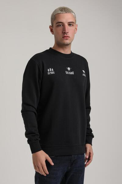 NEW WORLD POLO Crew Neck Navy Blue Slim Fit Sweatshirt 24Fwm60188