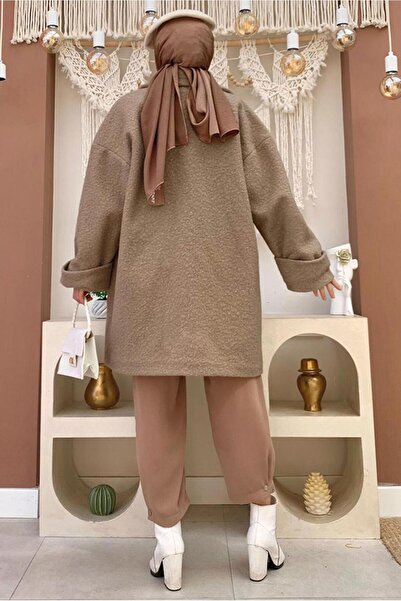 TRENDTESETTÜR WOMEN'S MINK BUTTONED POCKET COAT 7777