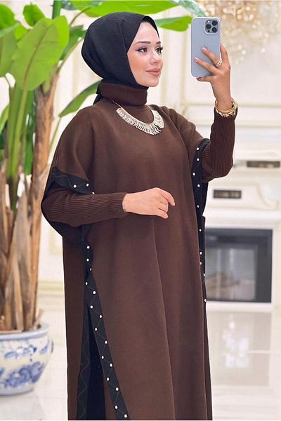 TRENDTESETTÜR بدلة ثلاثية بنطلون قهوة نسائي T 64421
