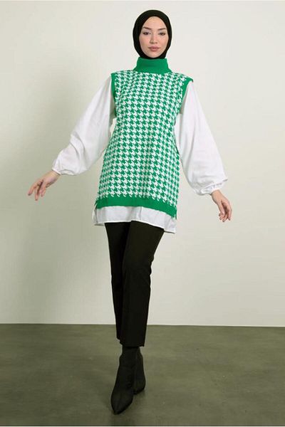 TRENDTESETTÜR ΓΥΝΑΙΚΕΙΟ ΠΛΕΚΤΟ ΠΛΕΚΤΟ ΜΕ ΠΡΑΣΙΝΟ (BENETTON) ΜΟΝΤΑΛ T 1846