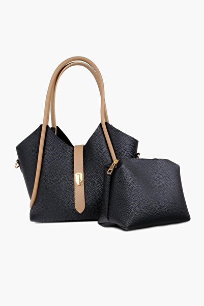 WATCHOFROYAL Μαύρη δερμάτινη τσάντα ώμου Puppy Sara