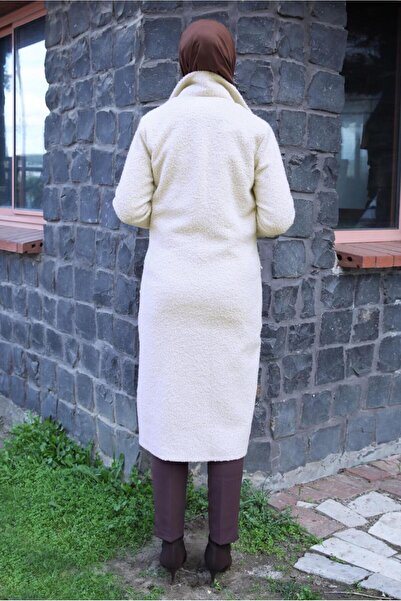 TRENDTESETTÜR WOMEN'S Ecru CROWACE COLLAR COAT T 6627