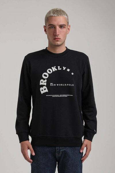 NEW WORLD POLO Crew Neck Navy Slim Fit Sweatshirt 24Fwm60172