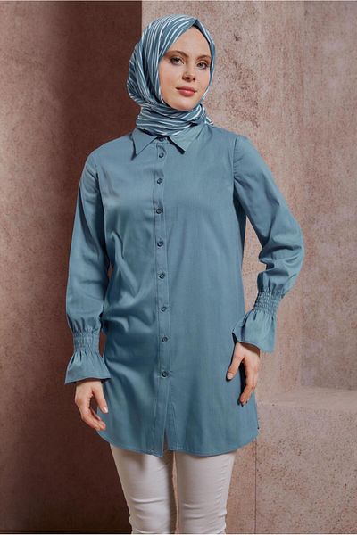 TRENDTESETTÜR WOMEN'S NAVY BLUE (NDIGO) SHIRT TUNIC T 3447