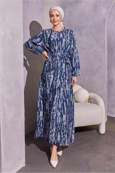 TRENDTESETTÜR Γυναικείο φόρεμα με γαλάζιο σχέδιο - T 6993