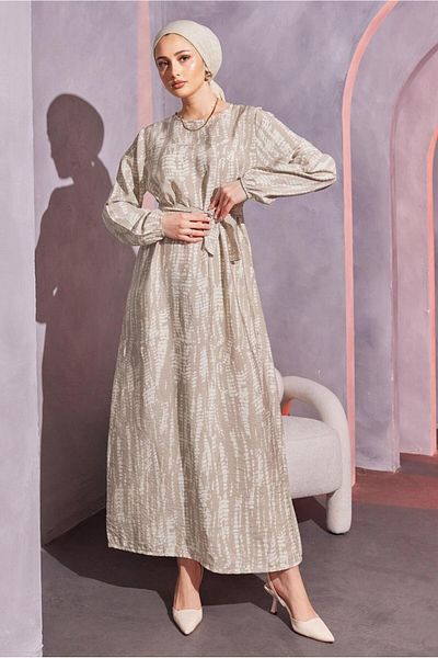 TRENDTESETTÜR ΓΥΝΑΙΚΕΙΟ ΦΟΡΕΜΑ ΜΕ ΣΧΕΔΙΟ ΜΕ ΖΩΝΗ MINK T 6993