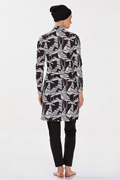 TRENDTESETTÜR WOMEN'S BLACK PATTERNED TESETTUR MAYO T 9206