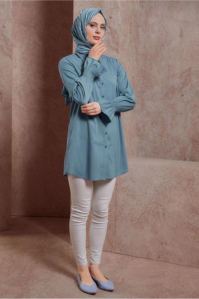 TRENDTESETTÜR WOMEN'S NAVY BLUE (NDIGO) SHIRT TUNIC T 3447