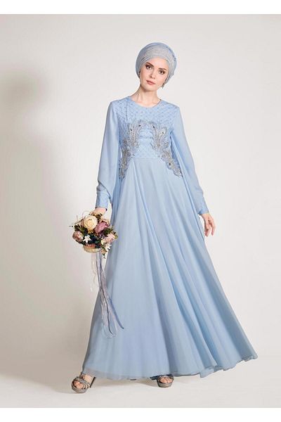 TRENDTESETTÜR ΓΥΝΑΙΚΕΙΟ ΜΠΛΕ (A.BUZ BLUE) ΒΡΑΔΙΝΟ ΦΟΡΕΜΑ ΣΤΟΥΝΤΙΟ T 5436