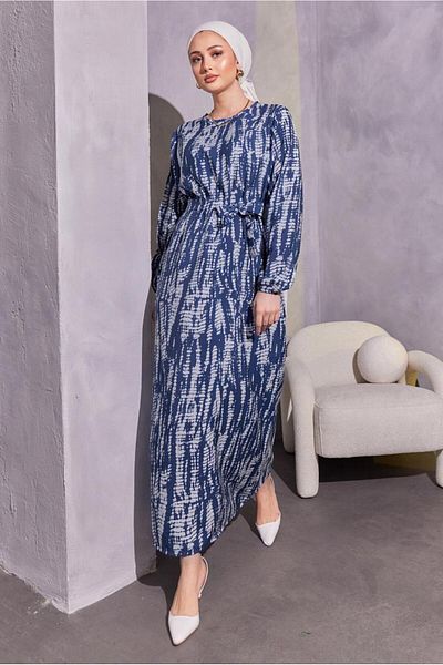 TRENDTESETTÜR Γυναικείο φόρεμα με γαλάζιο σχέδιο - T 6993