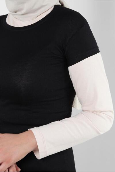 TRENDTESETTÜR Black Short Sleeve Crew Neck Women's Bodysuit - T 1003