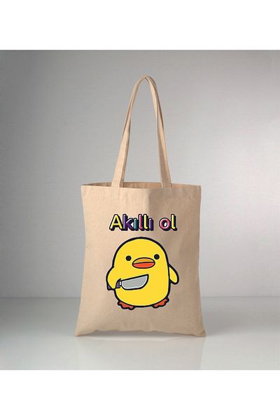 GİFTORA Funny Humor-2 Printed Raw Cloth Bag 35X40 cm