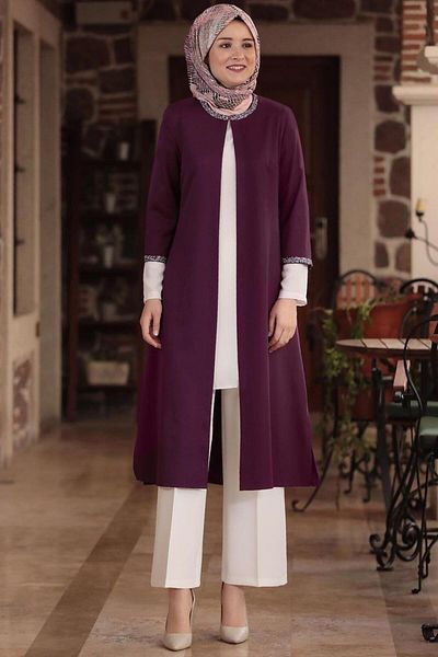 TRENDTESETTÜR ΓΥΝΑΙΚΕΙΟ Μπουφάν με Λεπτομέρεια Plum Stone T 1801
