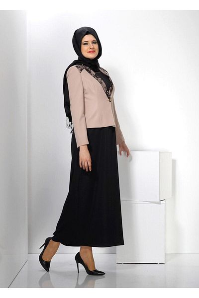 TRENDTESETTÜR Γυναικείο Μπεζ (SAND) Σετ Φόρεμα Διπλό T 3032