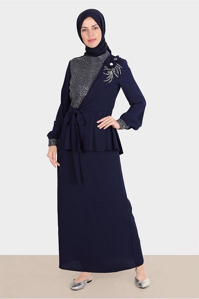 TRENDTESETTÜR Γυναικείο Σετ Φούστα Navy Blue Stone - T 30282