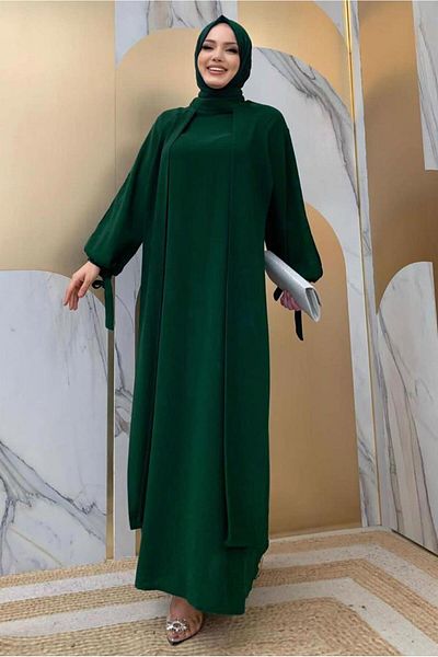 TRENDTESETTÜR Πράσινο κρεπ φόρεμα - Παρτίδα Look, T 8183