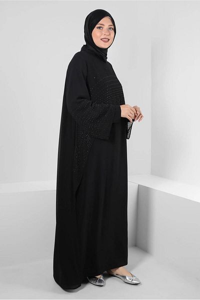 TRENDTESETTÜR Φόρεμα Plus Size με λεπτομέρεια από μαύρη πέτρα - T 20222