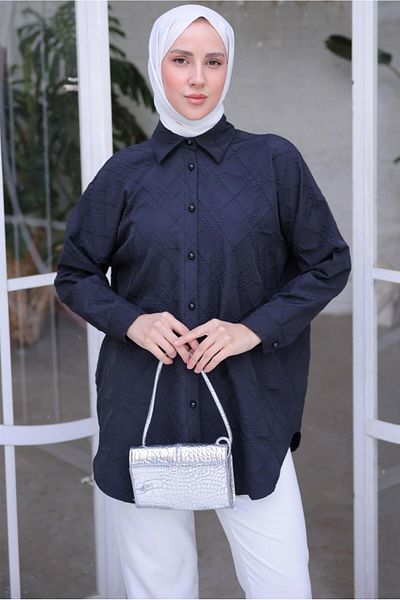 TRENDTESETTÜR WOMEN'S BLACK SHIRT TUNIC T 2093
