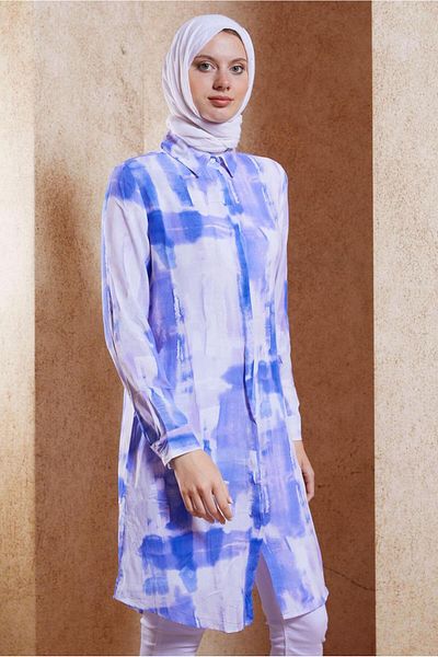 TRENDTESETTÜR Lilac Purple Cotton Long Tunic - T 2583