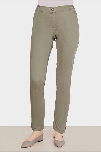 TRENDTESETTÜR Ψηλόμεσο γυναικείο παντελόνι - A.Khaki T 70387