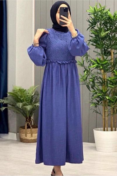 TRENDTESETTÜR ΓΥΝΑΙΚΕΙΟ ΣΚΟΥΡΟ ΜΠΛΕ (INDIGO) ΦΟΡΕΜΑ ΜΠΑΛΟΝΙ ΜΑΝΙΚΙ T 6895