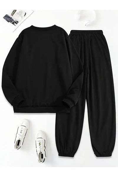 Frisson Los Angeles Printed Sweatshirt Tracksuit Bottom Top Set