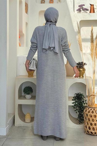 TRENDTESETTÜR Gray Knit Pants Women's Set - t 1006-2