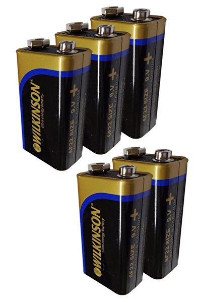 Artlantis 9 Volt Pil 5 Adet Extra Güçlü Karbon 9 Wolt Çift Başlıklı Kare Pil Oyuncak Araba Radyo Telsiz Drone