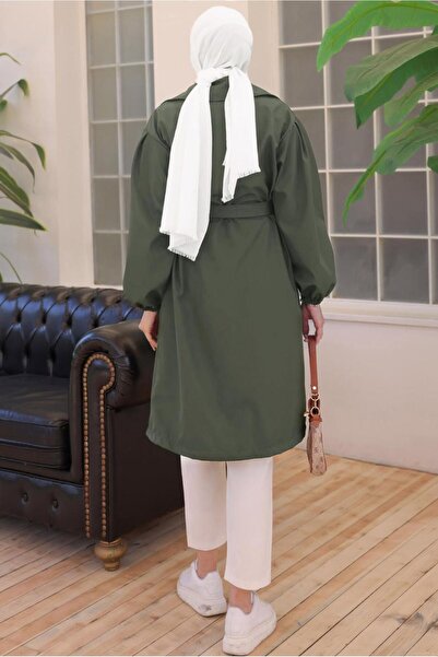 TRENDTESETTÜR Khaki Belted Women's Trench Jacket - T 33516