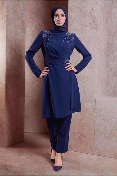 TRENDTESETTÜR Σετ παντελονιών Navy Blue Stone - Γυναικείο A.Lacivert T 30279