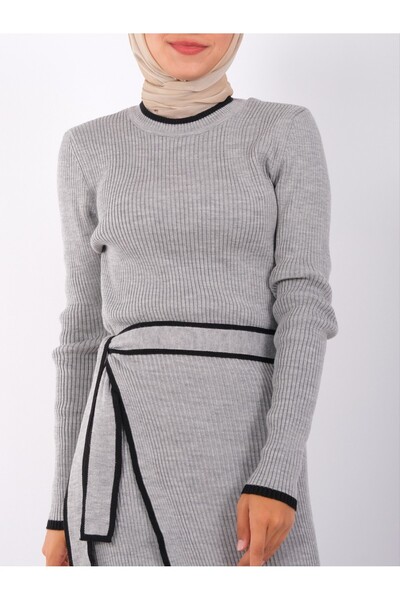 Modamorfo Alerli Knitwear Dress with Side Tie Skirt