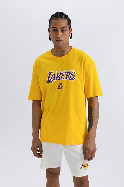 DeFacto Defactofit Nba Los Angeles Lakers - Boxy Cut Crew Neck T-Shirt T7061Az24Sm