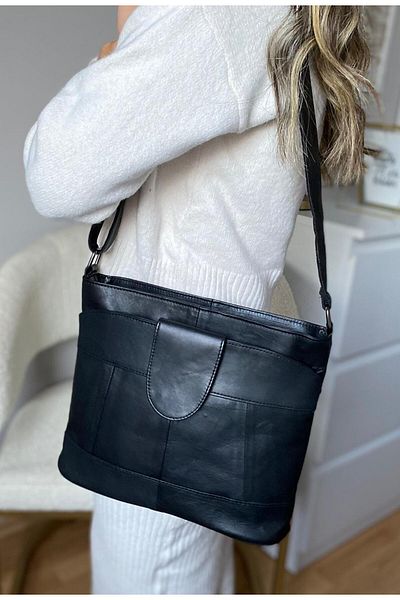 KIBBAG Geantă de umăr și crossbody pentru femei din piele naturală