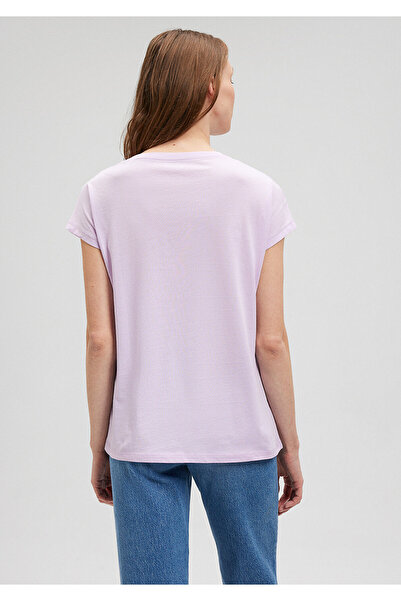 Mavi Kelebek Baskılı Mor Tişört Regular Fit / Normal Kesim 1612444-70516
