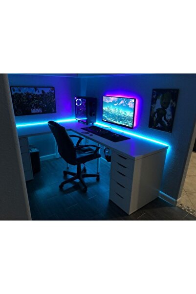 Voxify Bilgisayar Masası RGB Aydınlatma Sistemi Oyuncu Masası Kumandalı Led Aydınlatma