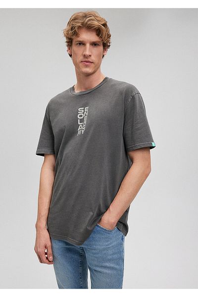 Mavi Printed Gray T-shirt Loose Fit / Loose Comfortable Fit0612098-80955