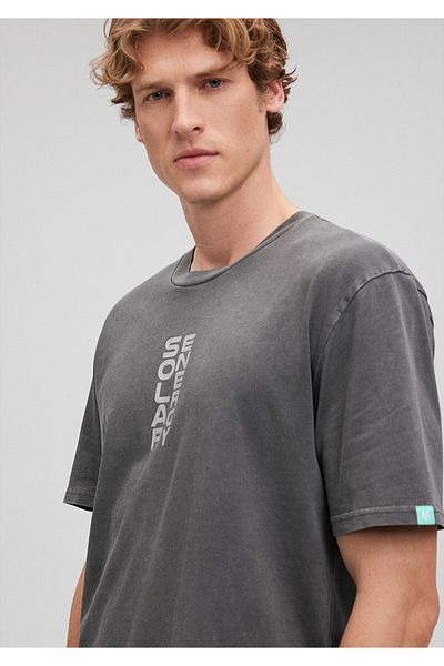 Mavi Printed Gray T-shirt Loose Fit / Loose Comfortable Fit0612098-80955