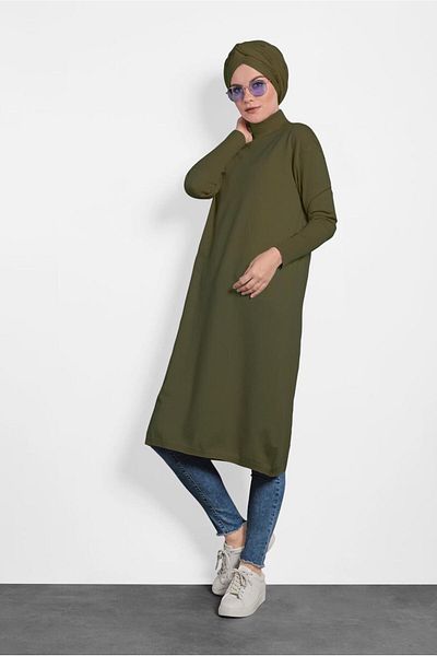 Alvina Fishing Neck Long Knitting Tunic 40022