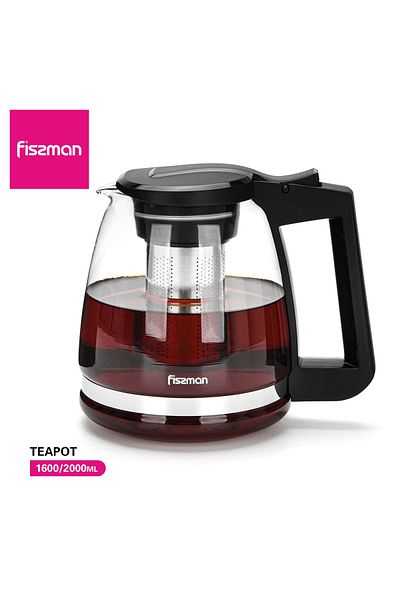 Fissman Glass Tea Pot with Filter 1600mL, Glass Tea Pot Infuser, Great For Loose Leaf Tea