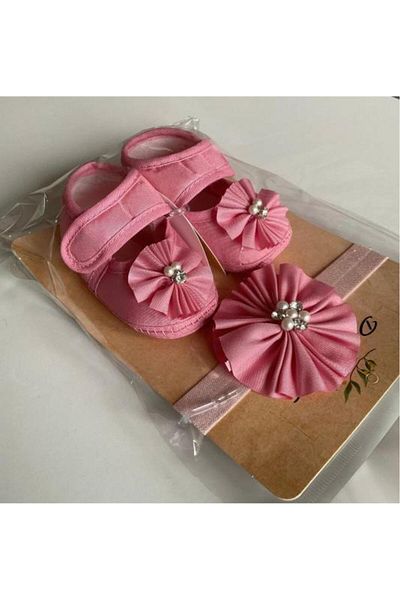 VaVbaby Pink Ribbon Bandana Shoes