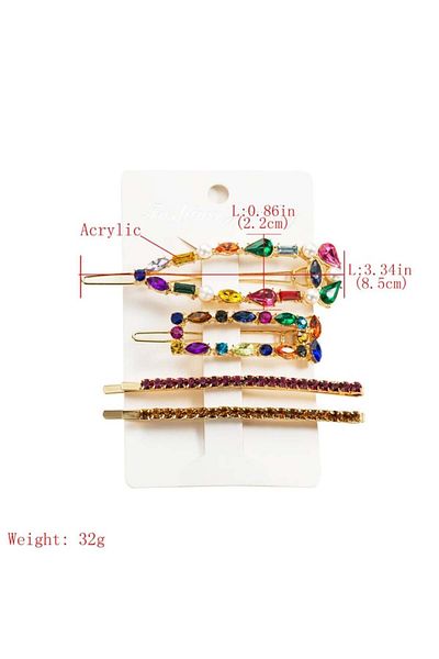 So Much Accesories So-much New Season Luxury Colorful Stoned Set of 4 Buckle-9