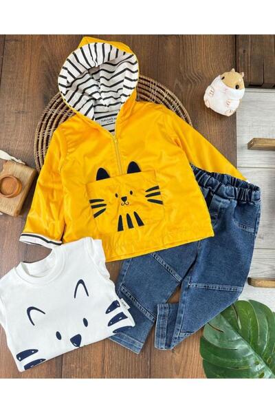 VaVbaby Meow Yağmurluk 3’lü Takım