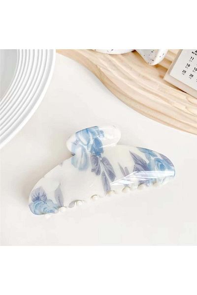 So Much Accesories Blue Large Size Bone Look Acetate Latch Buckle