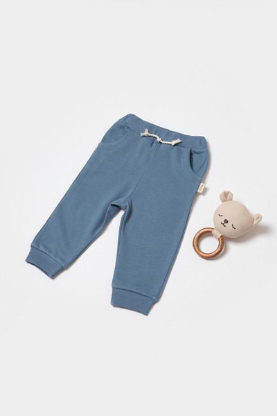 BabyCosy Pantaloni lungi, Two thread, 100%bumbac organic - Indigo, BabyCosy, 3-6 luni
