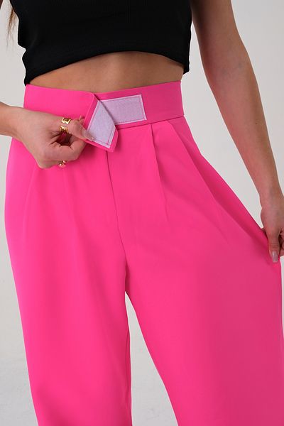Hazel Women's Fuchsia High Waist Velcro Palazzo Pants