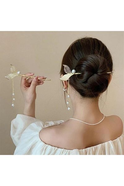 So Much Accesories So-Much New Model Fish Tail Pearl Metal Knob Buckle
