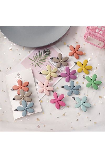 So Much Accesories So-Much Silicone Flower Clips Set of 3 - Pastel Colored and Assorted Assortments