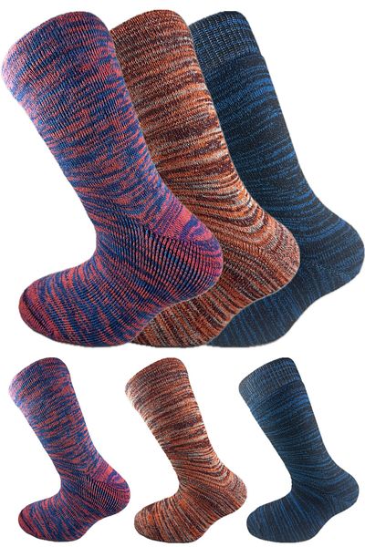 SİHİRLİ AYAKLAR Colorful 3 Pairs Thermal Unisex Men's and Women's Socks - Thick and Warm Heat Sink 38-42